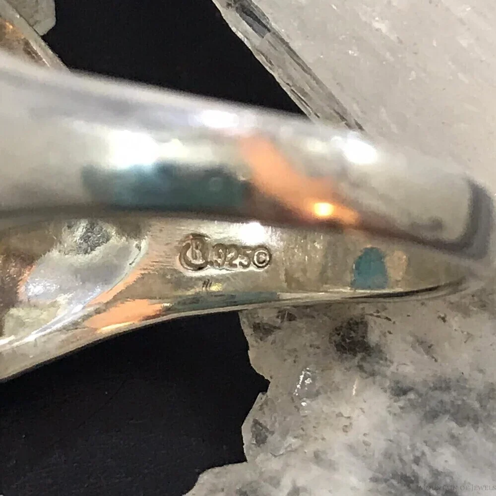 Carolyn Pollack Sterling Horizontally Mounted Oval Turquoise Ring Size 10